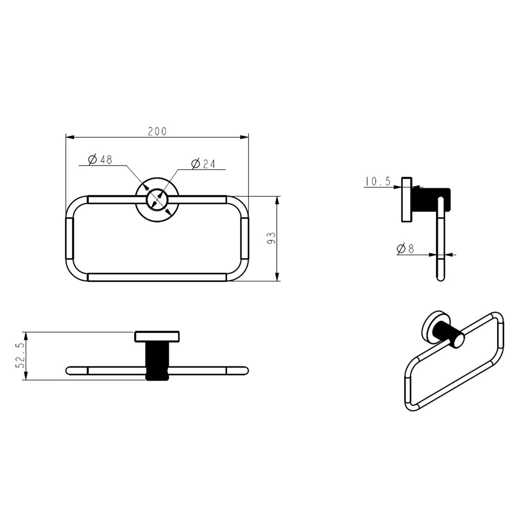 Linie Fluted Hand Towel Ring