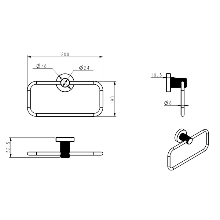 Linie Fluted Hand Towel Ring