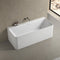 Lunus Back to Wall Overflow Bathtub Gloss White 1400-1700mm