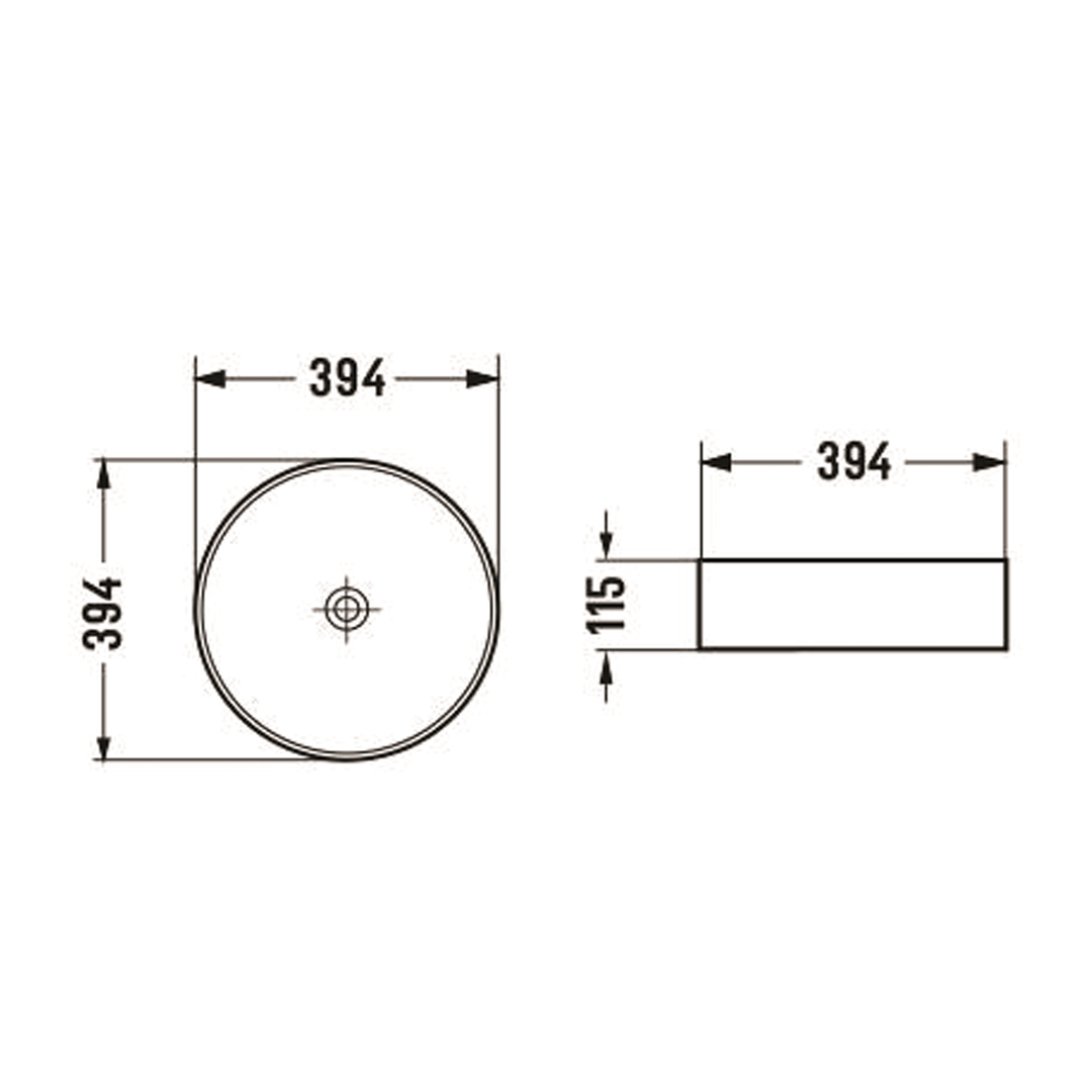 Madrid Above Counter Round Basin 400mm