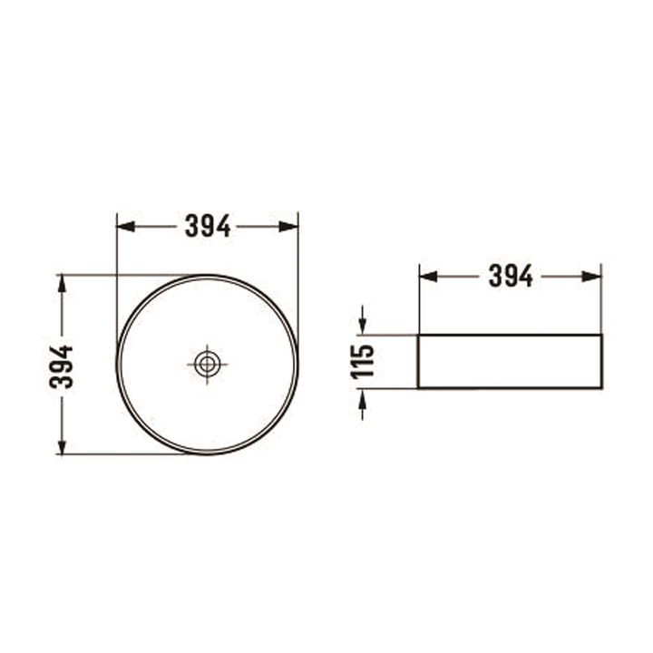 Madrid Above Counter Round Basin 400mm