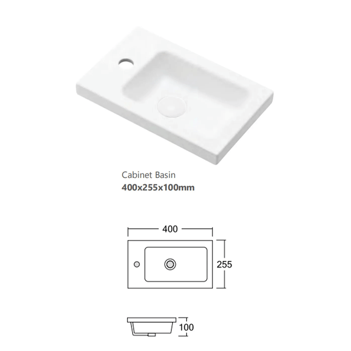 Mini Fluted Compact Vanity 400mm