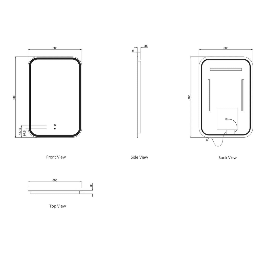 Newport LED Rectangular Bathroom Mirror