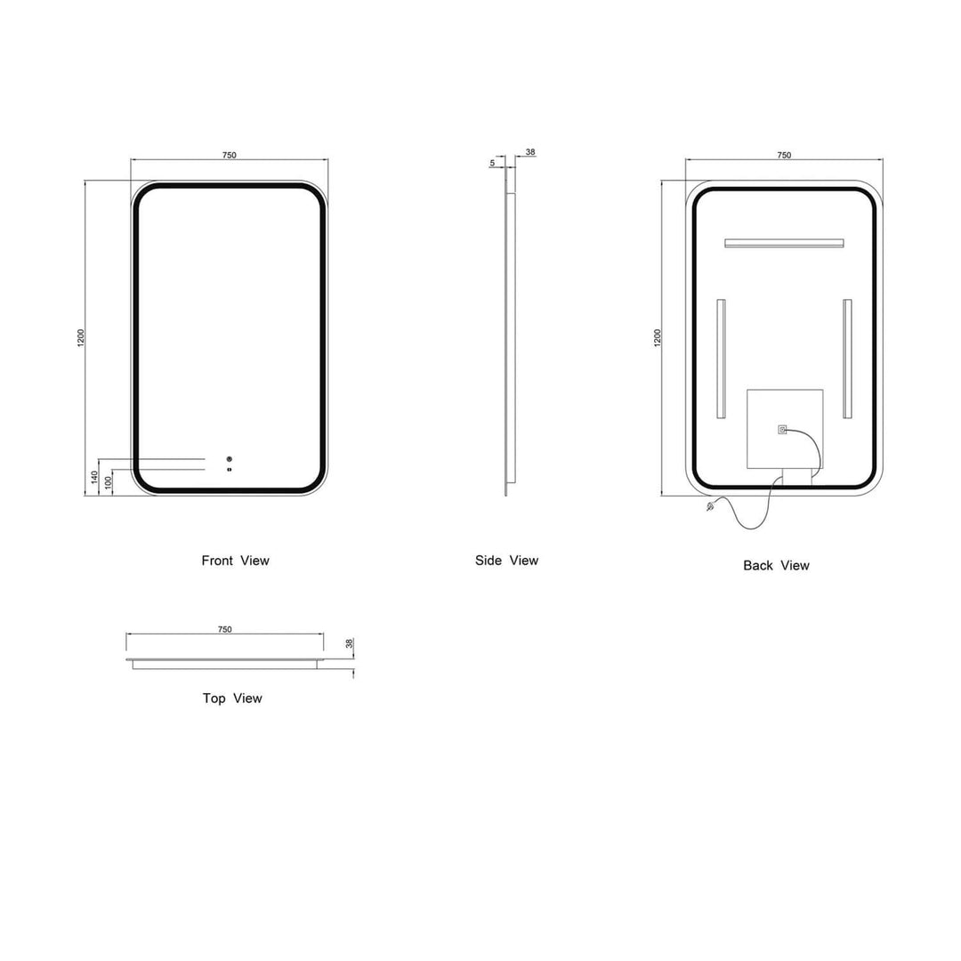 Newport LED Rectangular Bathroom Mirror