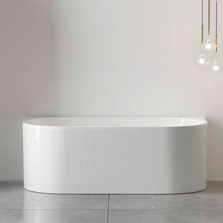 Noosa Fluted Back to Wall Bathtub