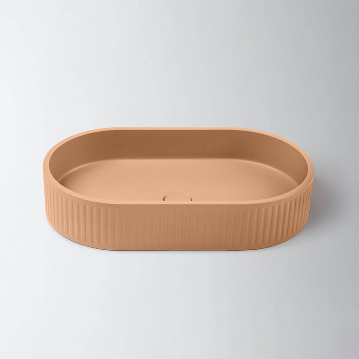 Fluted Pill Concrete Above Counter Basin 600mm