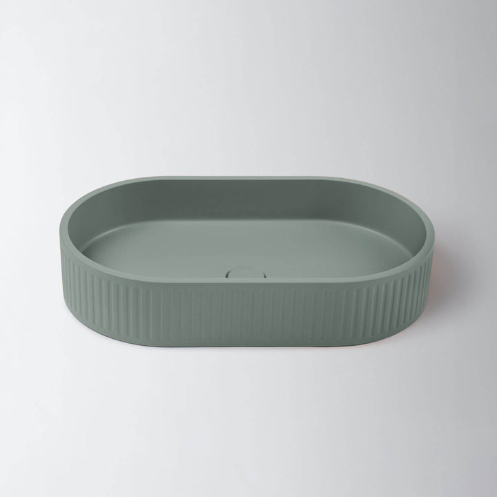 Fluted Pill Concrete Above Counter Basin 600mm