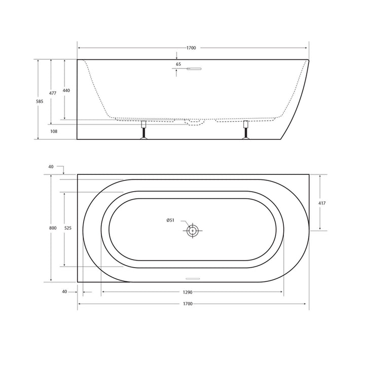 Positano Curved Corner Bathtub