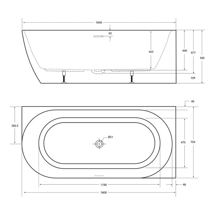 Positano Curved Corner Bathtub