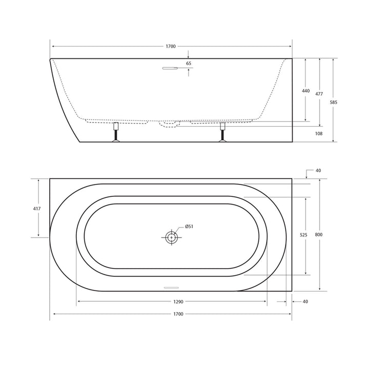 Positano Curved Corner Bathtub