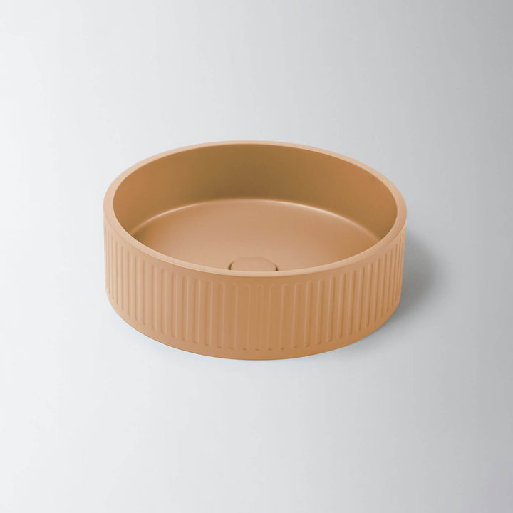 Fluted Round Concrete Above Counter Basin 400mm