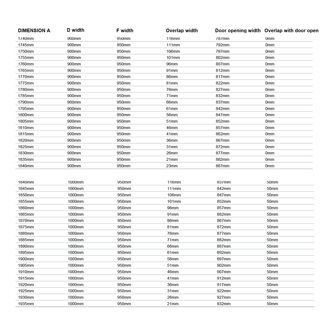 10mm Fully Frameless Sliding Shower Screen Front & 900mm Return