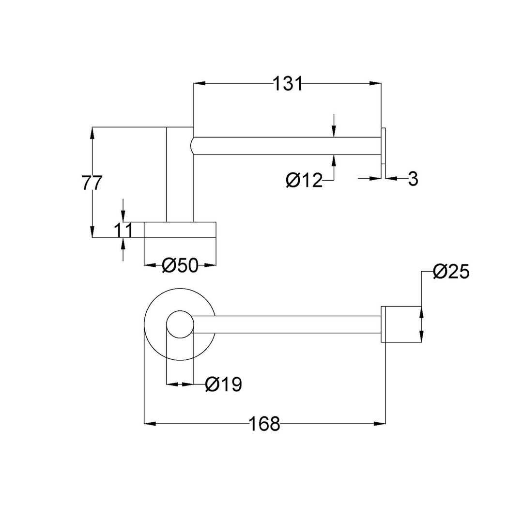 Slimline Stainless Steel Toilet Roll Holder