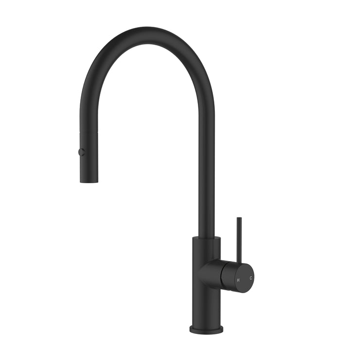 Slimline Stainless Steel Sink Mixer Gooseneck Pull-Out