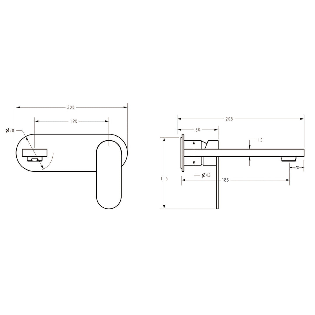 Sora Stainless Steel Wall Mixer Set Single Backplate