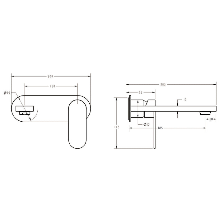 Sora Stainless Steel Wall Mixer Set Single Backplate