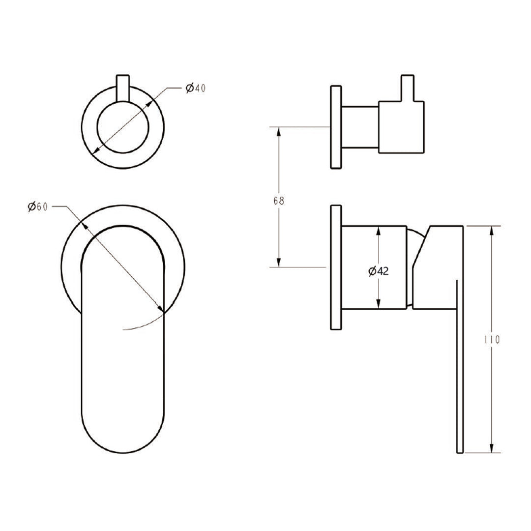 Sora Stainless Steel Diverter Wall Mixer