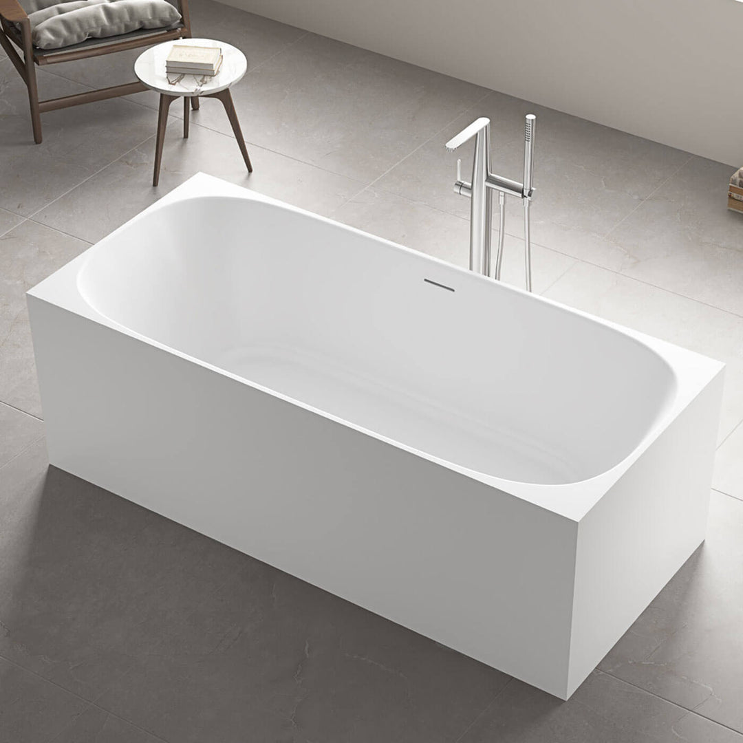 Studio Square Freestanding Overflow Bathtub
