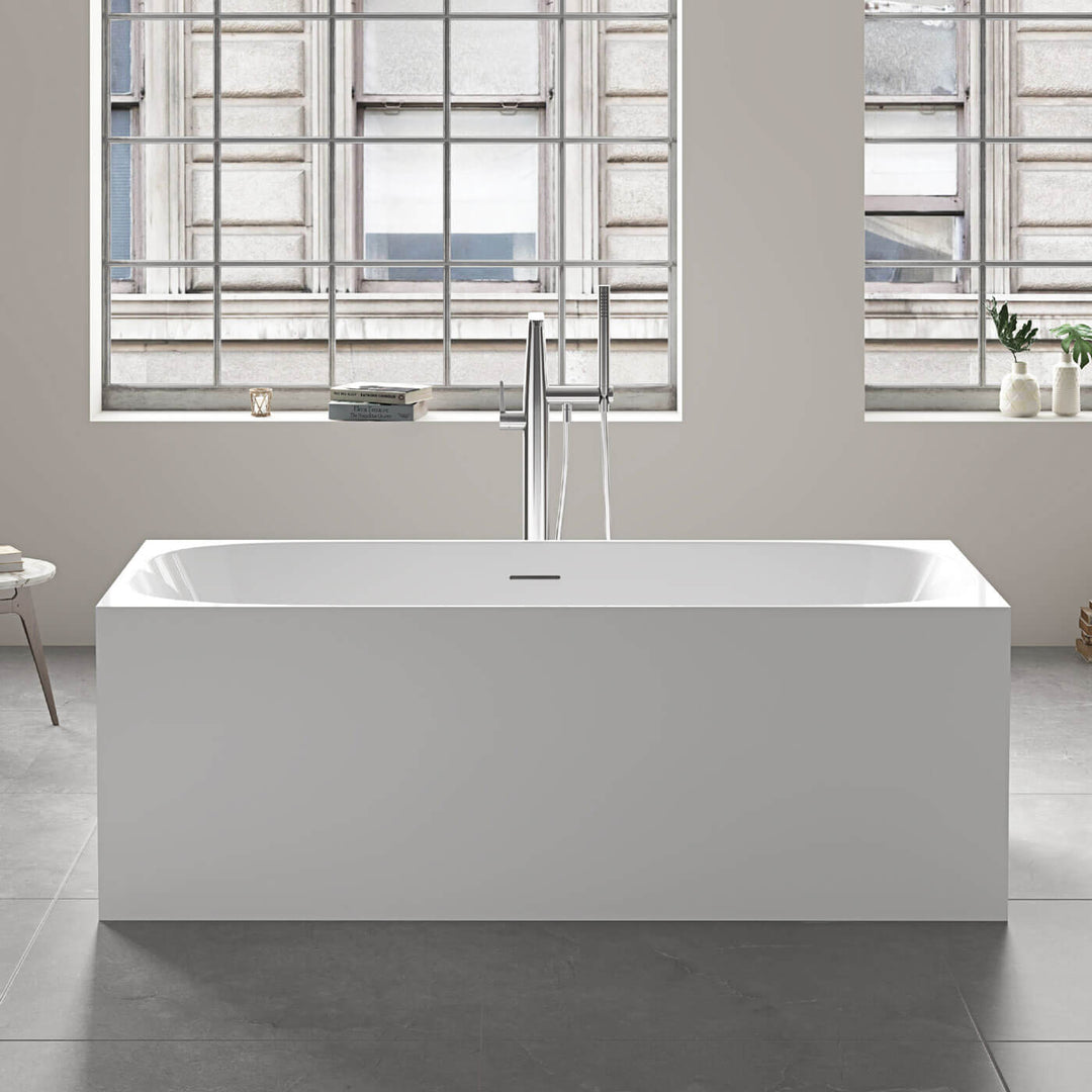 Studio Square Freestanding Overflow Bathtub