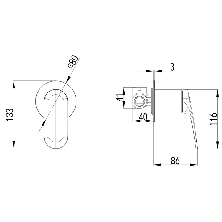 Sulu Brass Wall Mixer