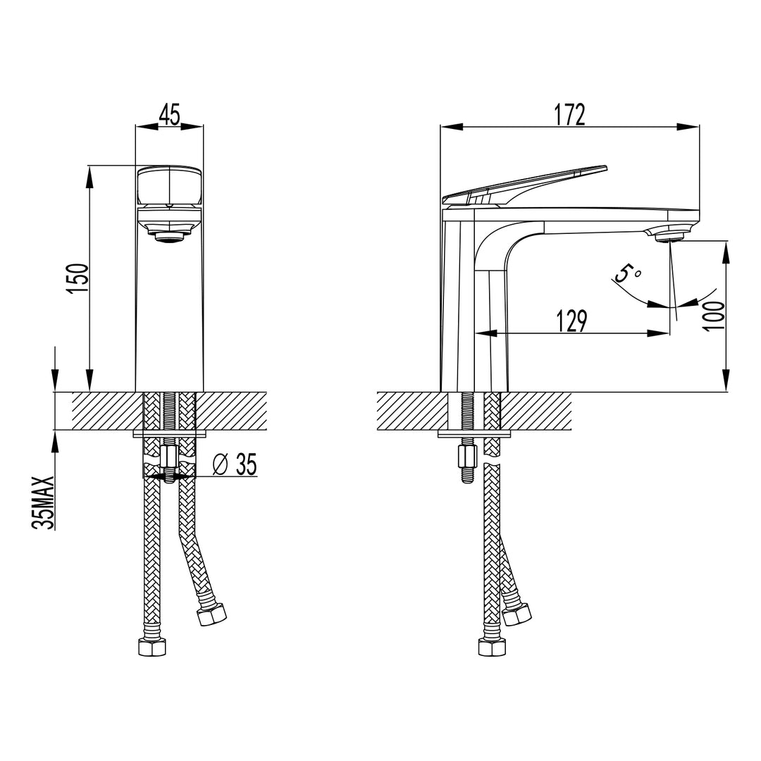 Sulu Brass Short Basin Mixer