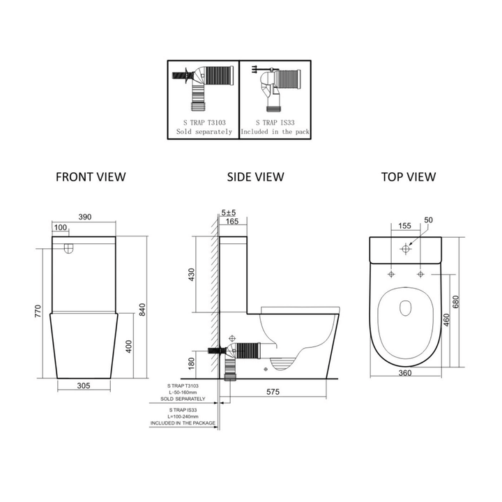 Thea Luna Electric Smart Bidet Toilet Set