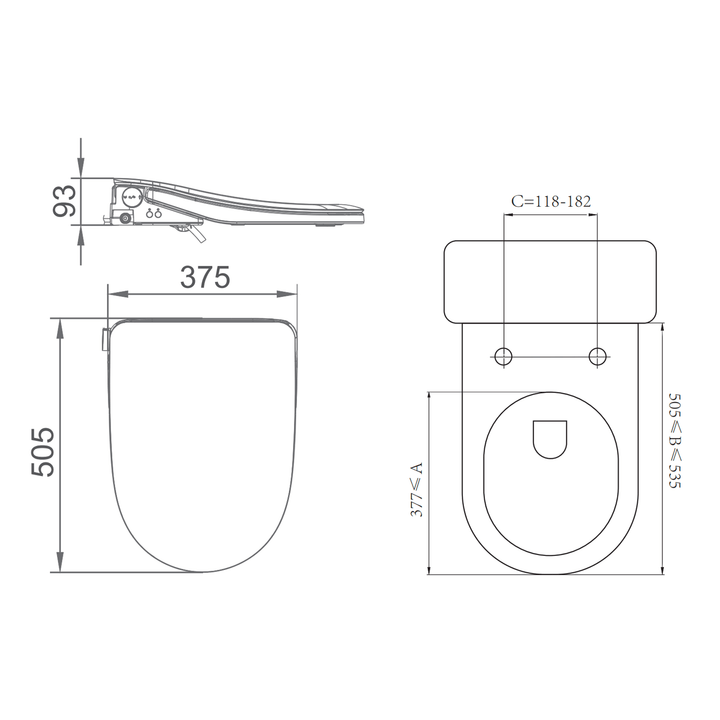 Thea Vega Electric Smart Bidet Toilet Set