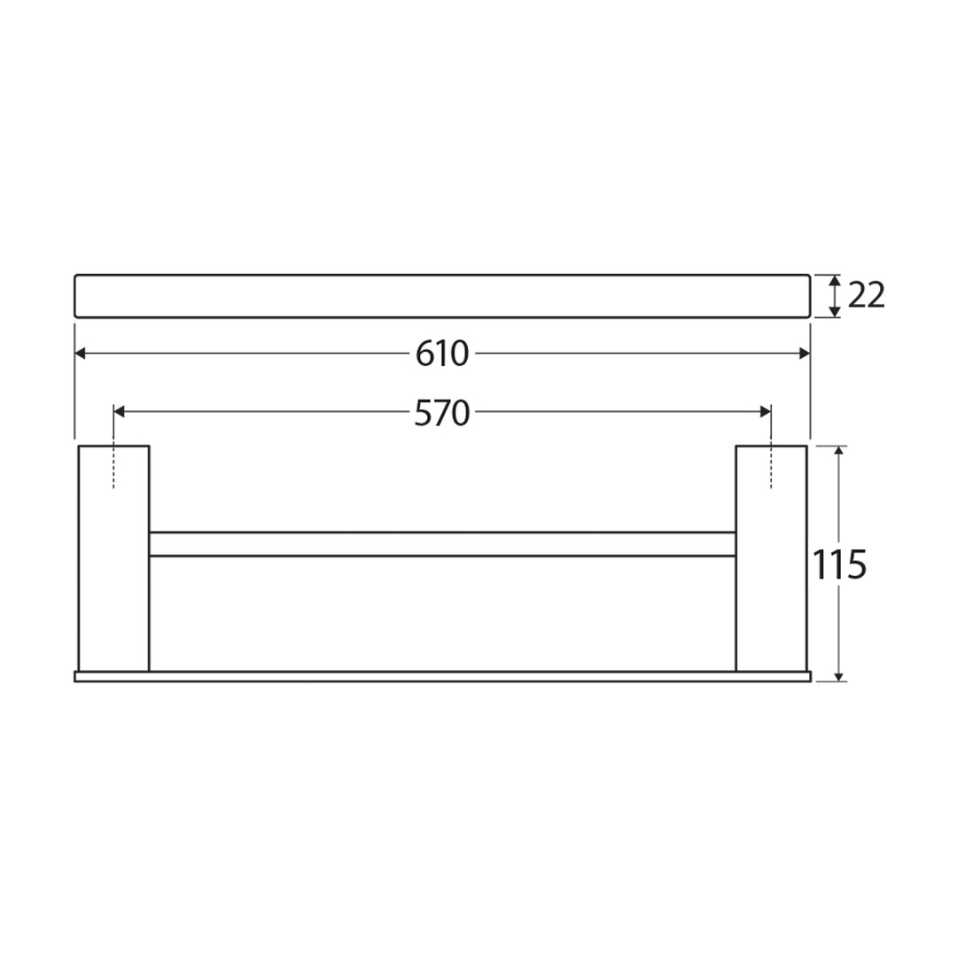 Tono Slim Double Towel Rail