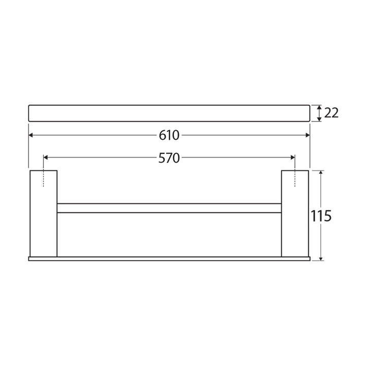 Tono Slim Double Towel Rail