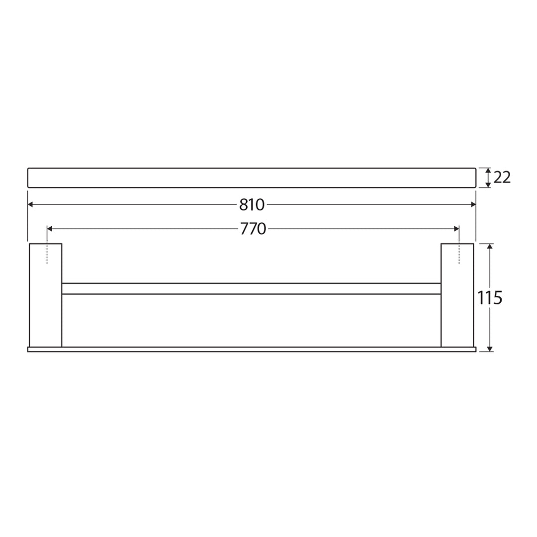 Tono Slim Double Towel Rail