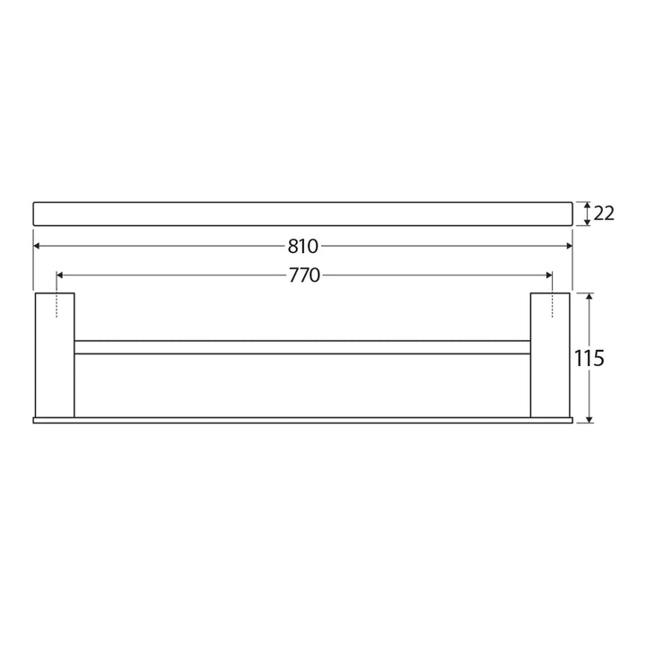 Tono Slim Double Towel Rail