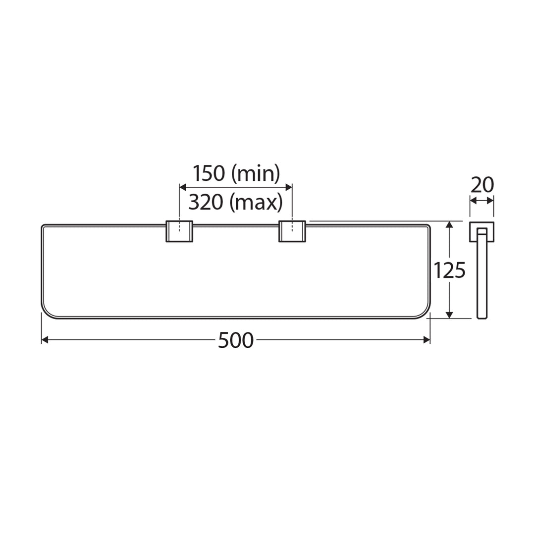 Tono Rectangular Glass Shelf