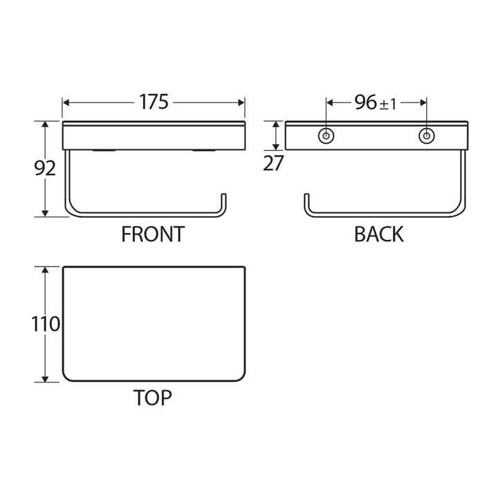 Tono Glass Shelf Toilet Roll Holder