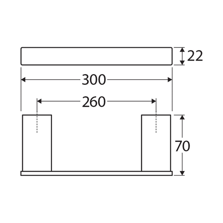 Tono Single Towel Rail 300mm