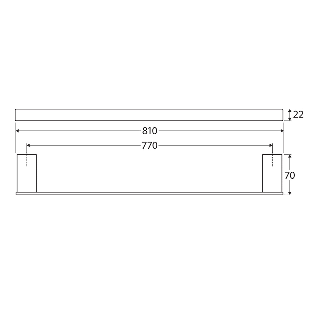 Tono Single Towel Rail 610mm/810mm