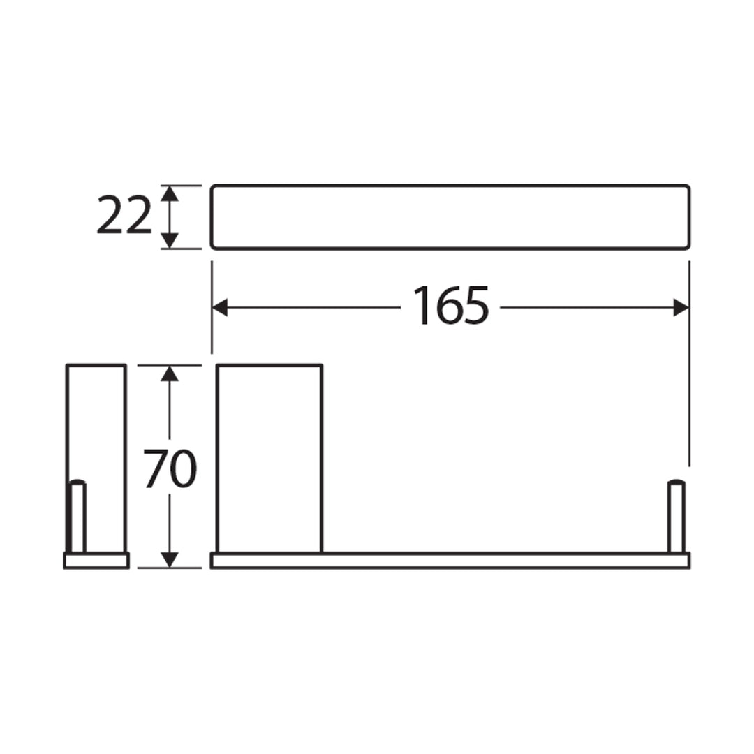 Tono Slim Rectangular Toilet Roll Holder