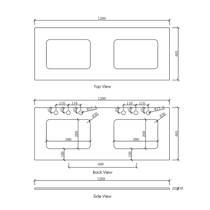 Otti Vanity Stone Benchtop with Undermount Basin