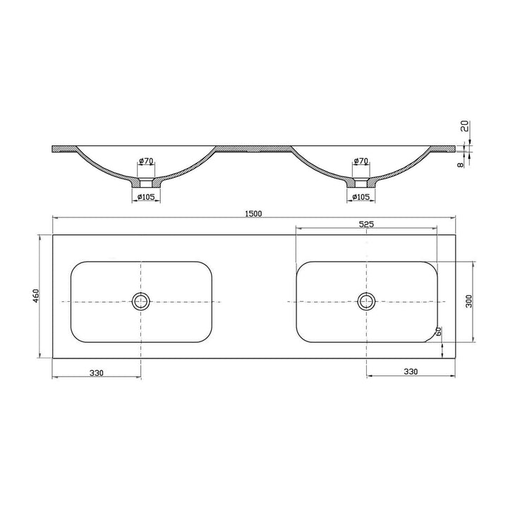 Universal Solid Surface Vanity Benchtop