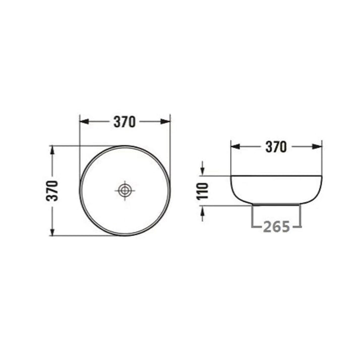 Orlando Above Counter Round Circle Basin 370x370x110mm