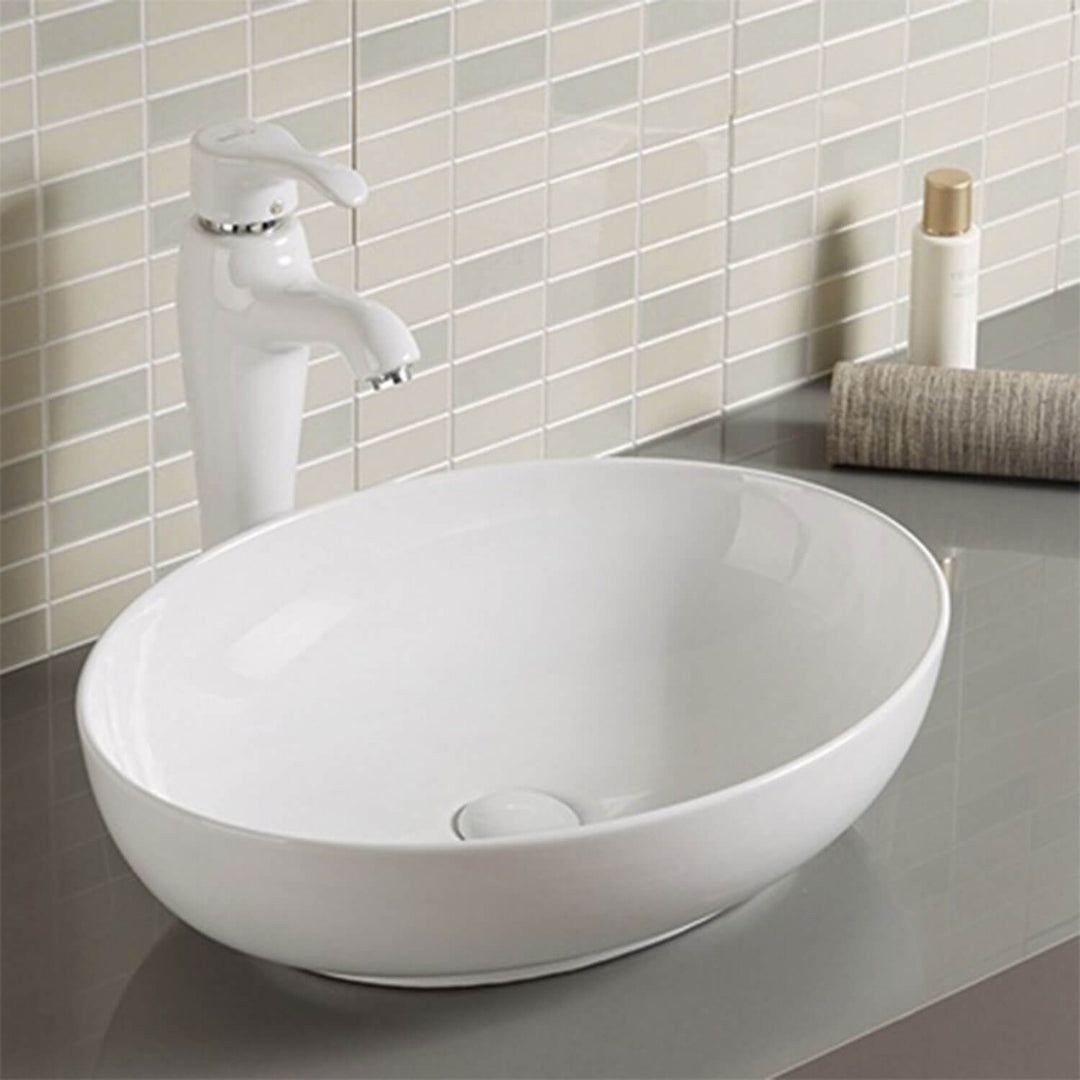 Portland Above Counter Curved Oval Basin 520x395mm