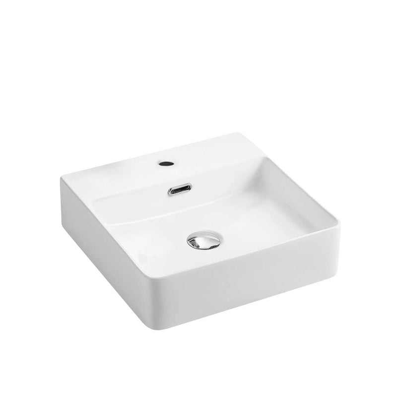 Oslo Above Counter Square Basin with Tap Hole 420x420x120mm