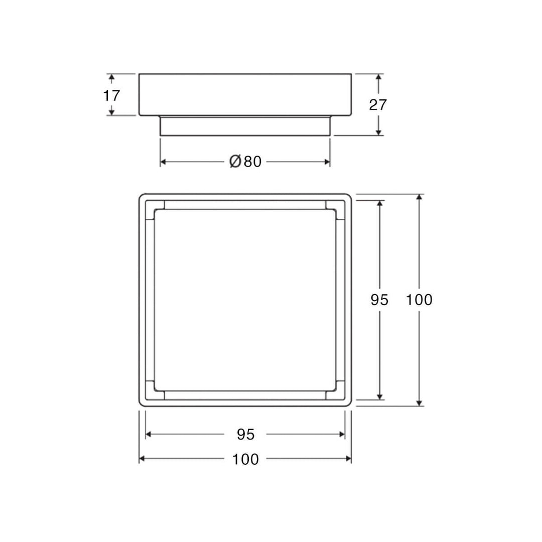 Lukas Reversible Tile Insert Floor Waste 80mm Outlet