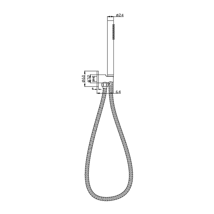 Eli Round Stick Handset Shower Head Wand