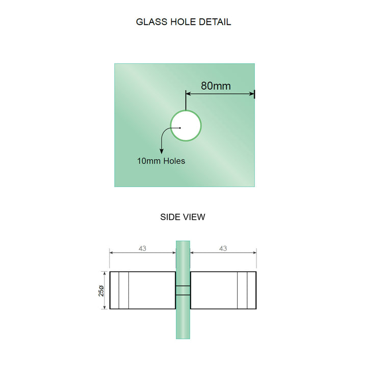 10mm Shower Screen Glass Round Door Handle