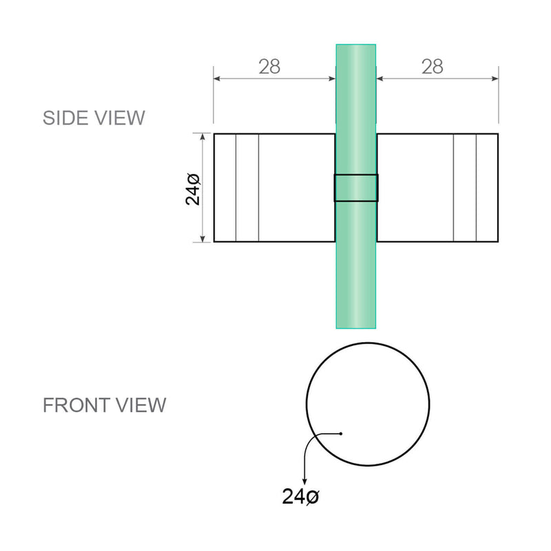10mm Shower Screen Glass Round Door Handle
