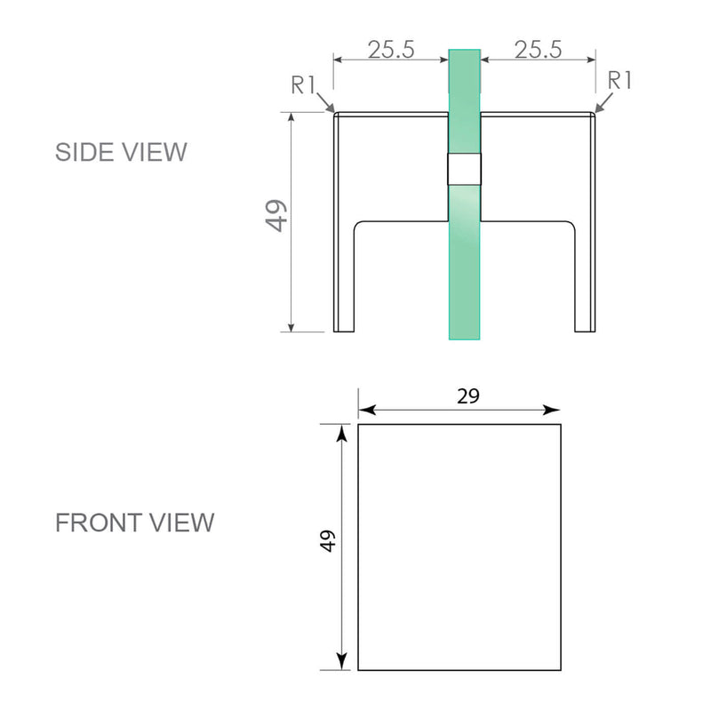 10mm Shower Screen Glass Square Door Lever Handle