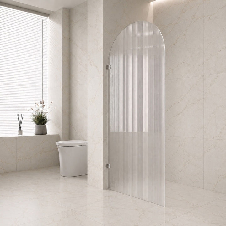 10mm Frameless Shower Screen Fixed Reeded Curved Panel