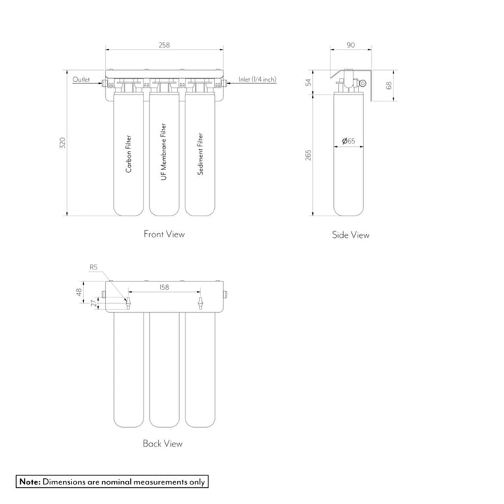 3 Stage Undersink Water Filter System