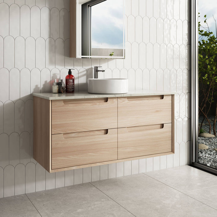 Ainsley Timber Grain Wall Hung Vanity (600-1500mm)