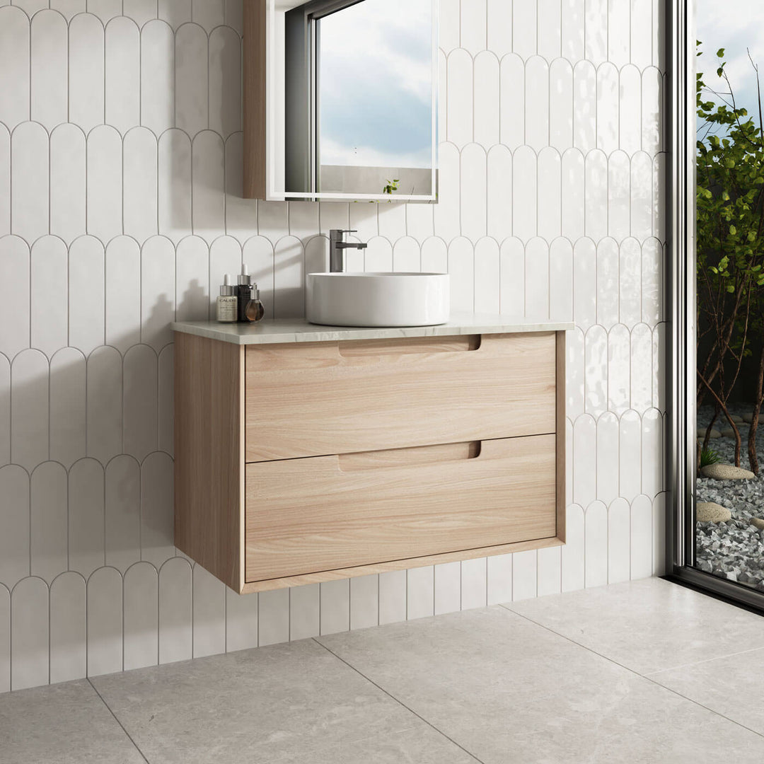 Ainsley Timber Grain Wall Hung Vanity (600-1500mm)